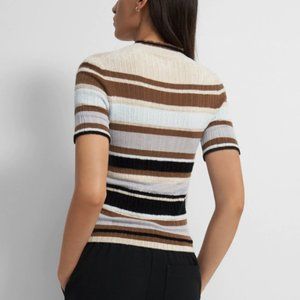 Theory - Striped Short-Sleeve Sweater (NWOT)